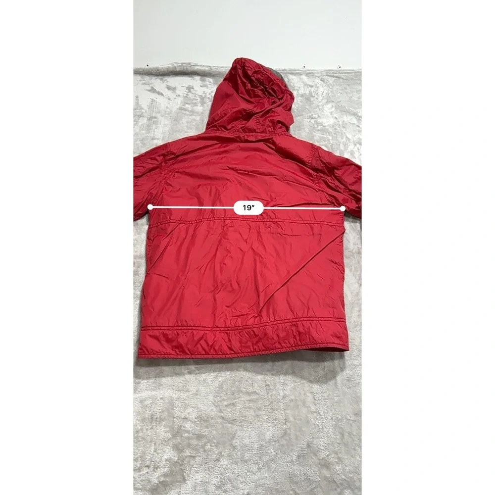 Gap Kids Fleece Lined Jacket‎ Size 10 Large Red Full Zip Up Hooded Pockets EUC